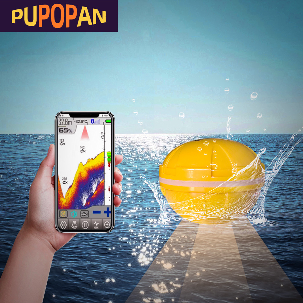 Fish Finder Portable - PUPOPAN 100M Ponsel Pintar Baru Pencari